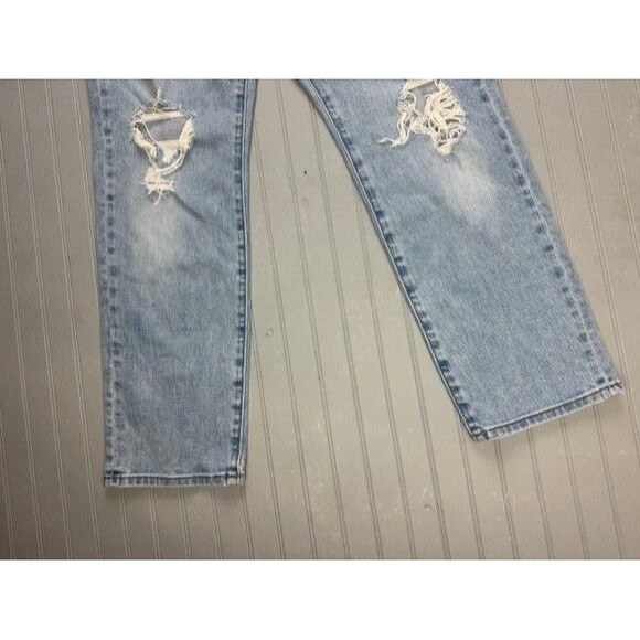 Uniqlo Size 26 Slim Straight High Rise Distress Stretch Light Wash - Picture 5 of 7